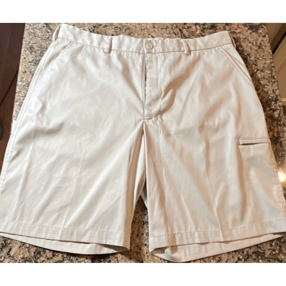 Pebble Beach Performance Men's Golf‎ Shorts Beige Size 38 Stretch Flat Front